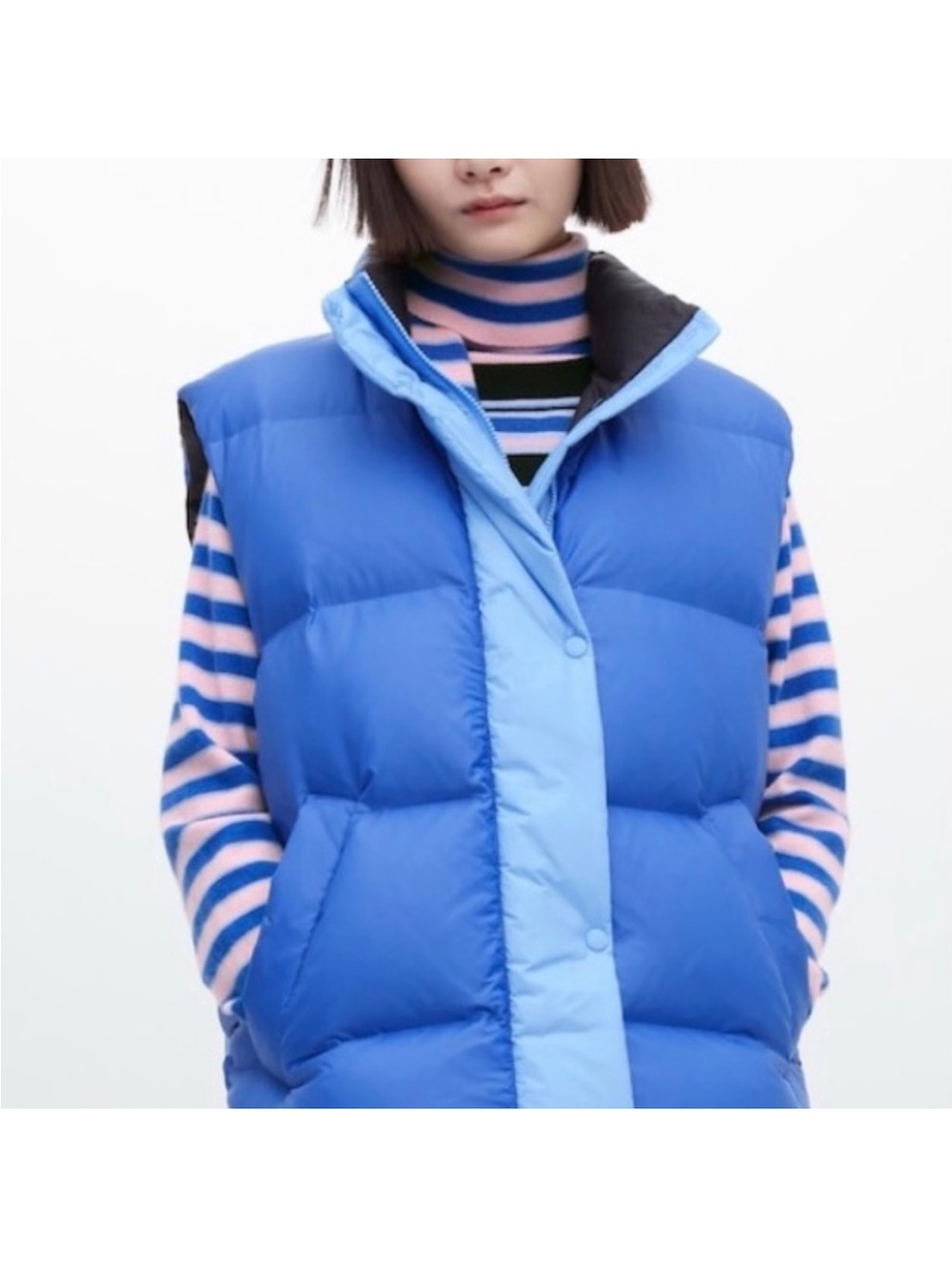 Uniqlo X Marni Blue Two-Tone Quilted Puffer Vest